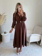 Robe longue chocolat - Elise