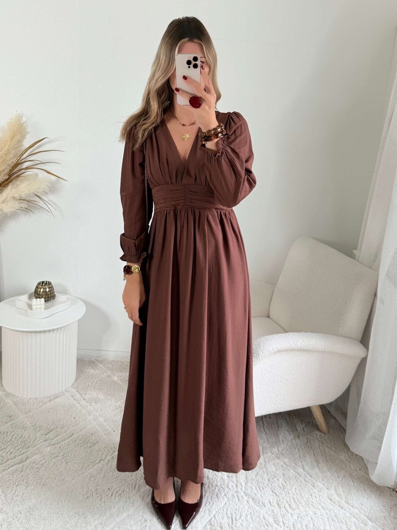 Robe longue chocolat - Margot