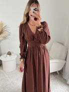 Robe longue chocolat - Margot
