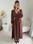 Robe longue chocolat - Margot