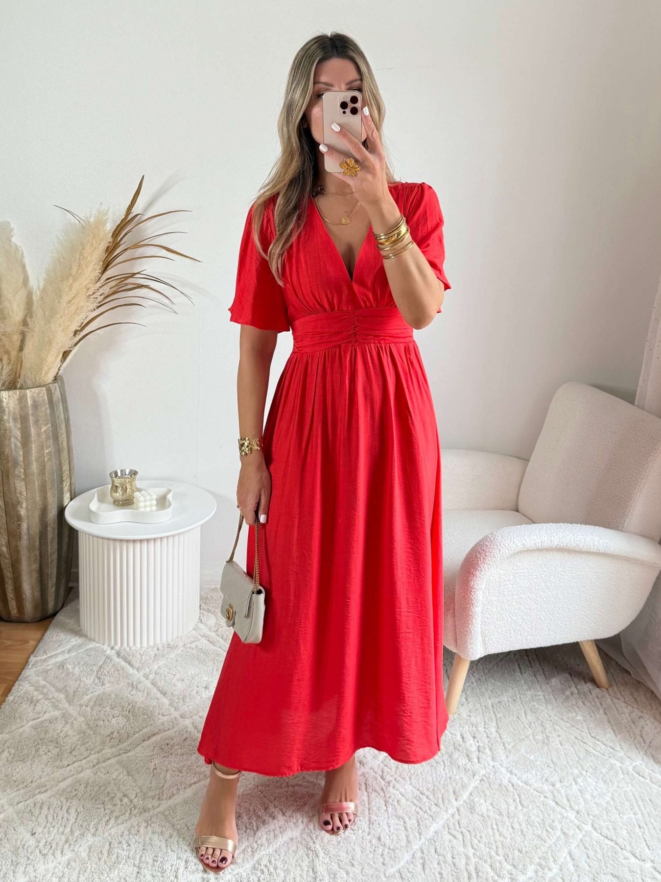 Robe longue corail - Diana
