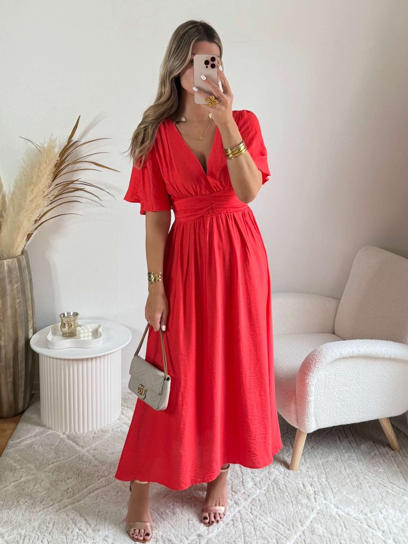 Robe longue corail - Diana