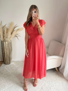 Robe longue corail Zoé - robe de cérémonie femme Easy Dressing