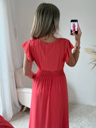 Robe longue corail Zoé - robe de cérémonie femme Easy Dressing