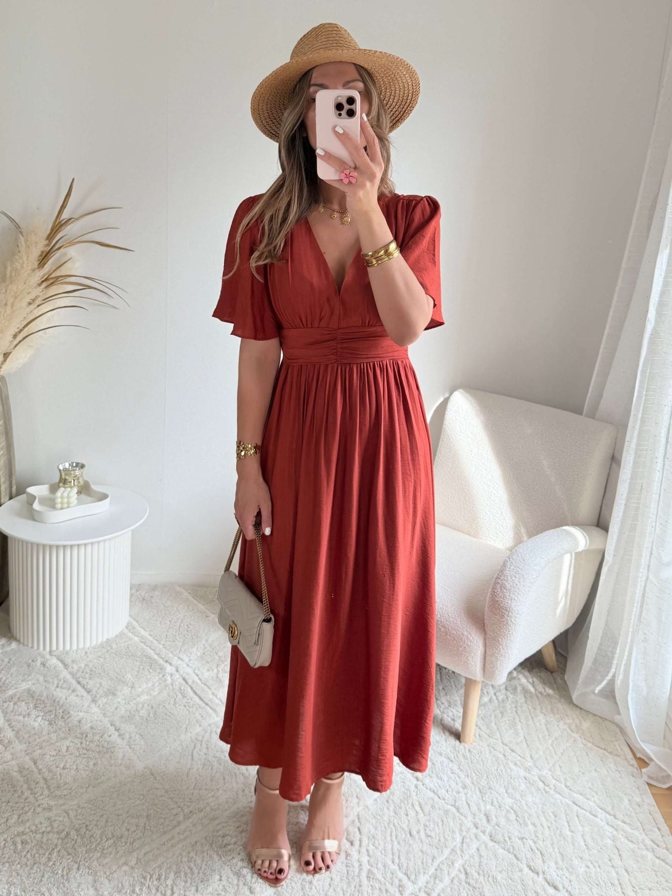 Robe longue terracotta - Diana