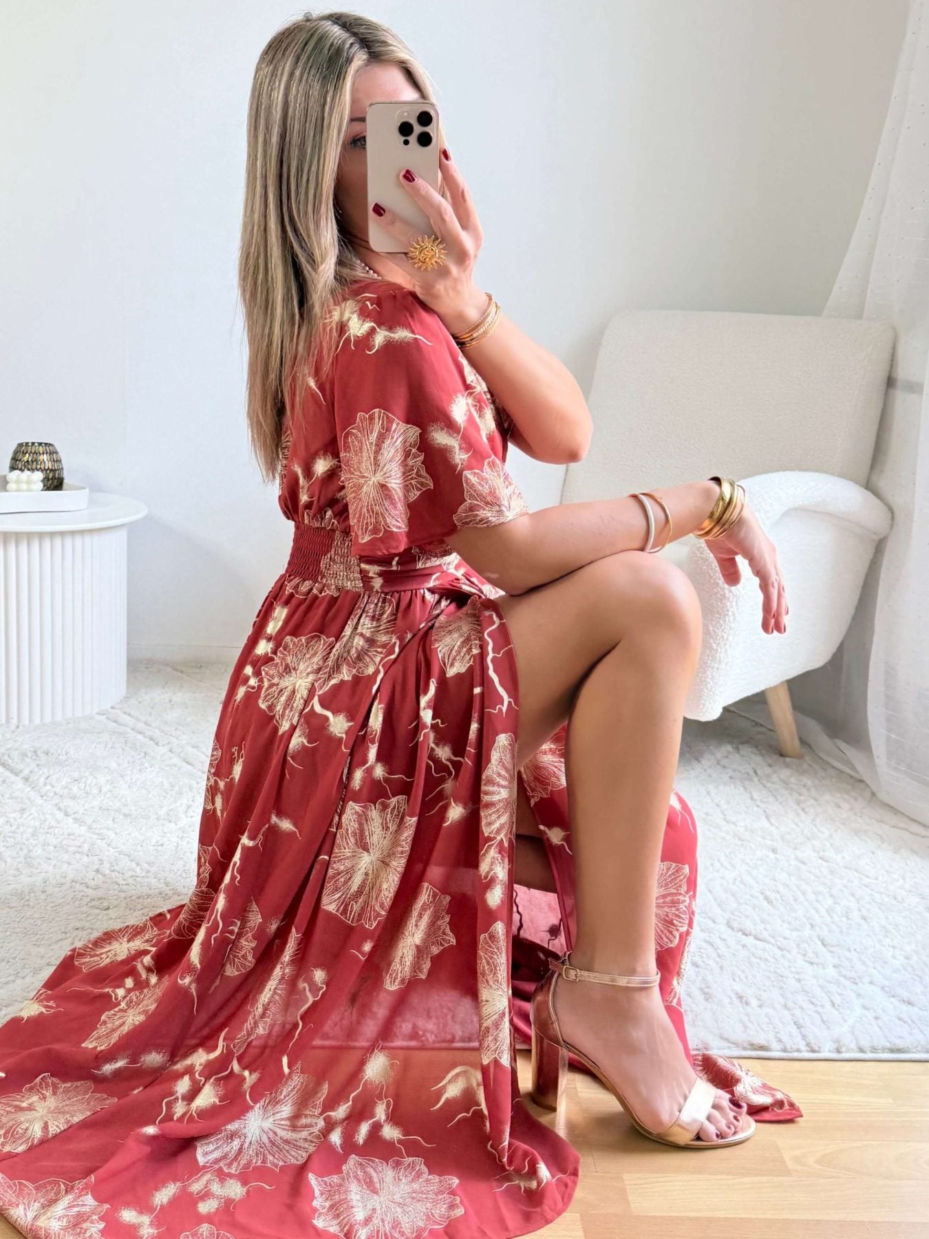 Robe terracotta dorée - Sarah