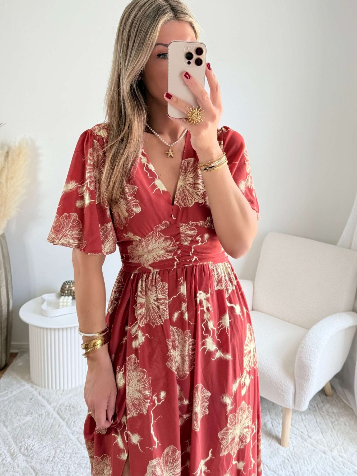 Robe terracotta dorée - Sarah