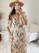 Robe longue motifs dorés - Melina