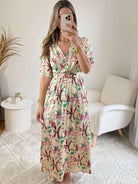 Robe longue motifs dorés - Melina