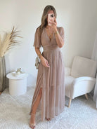 Robe longue or rose - Ambre