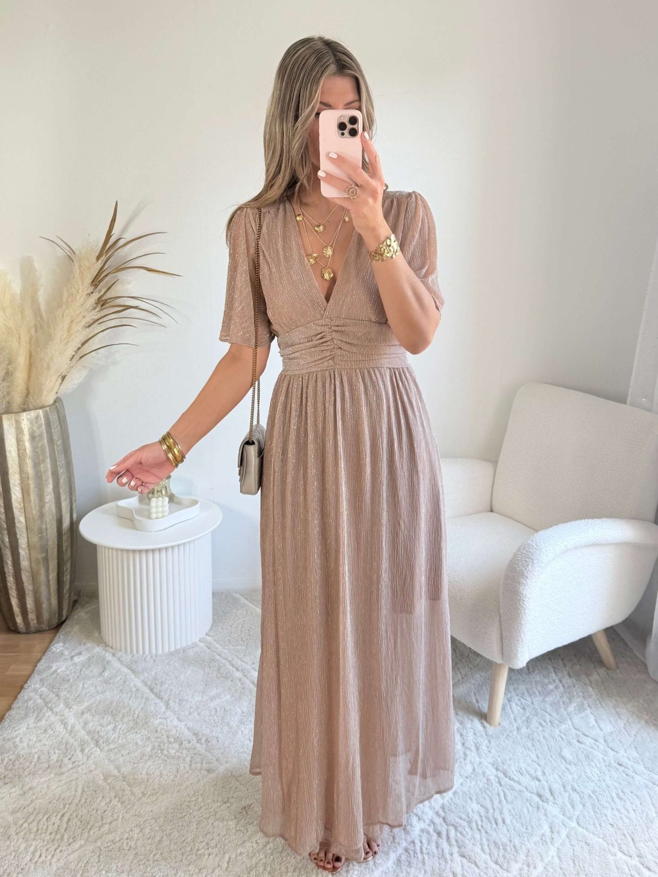 Robe longue or rose - Ambre