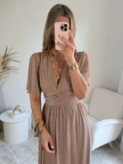 Robe longue or rose - Ambre
