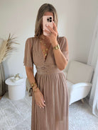 Robe longue or rose - Ambre