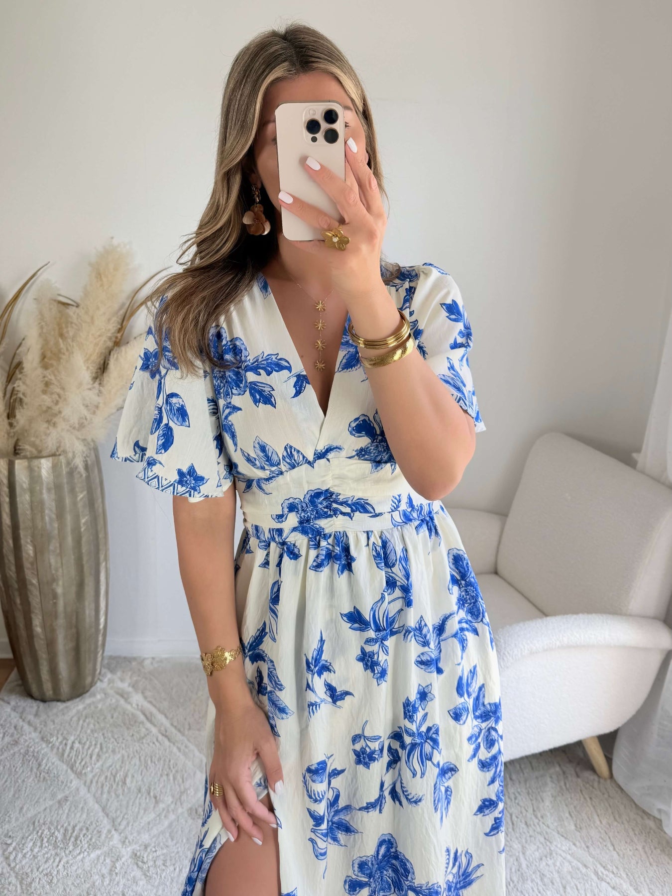 Robe Maddy bleue élégante et féminine, coupe flatteuse du S au 4XL, idéale pour cérémonie, mariage ou soirée chic