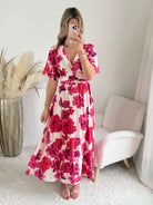 Robe longue fendue fleurie - Anaïs du 36 au 50 - Easy Dressing