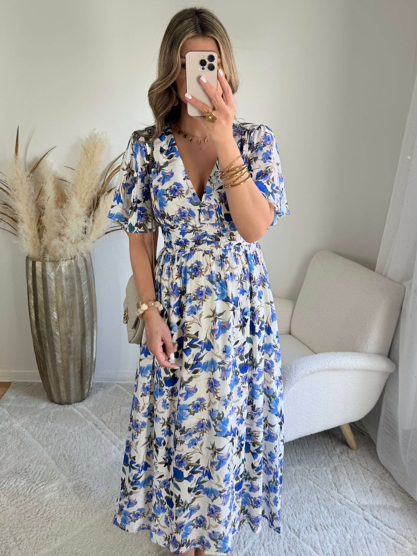 Robe longue fleurie femme Cassandra fluide élégante Easy Dressing