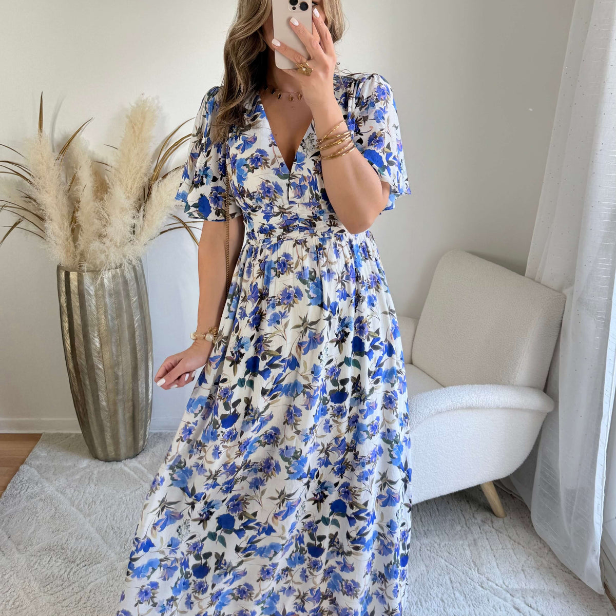 Robe longue fleurie Cassandra - Robe chic pour cérémonie - Easy Dressing