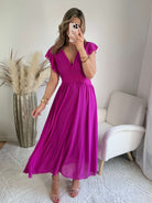 Robe longue fuchsia– Zoé - robe de cérémonie femme Easy Dressing