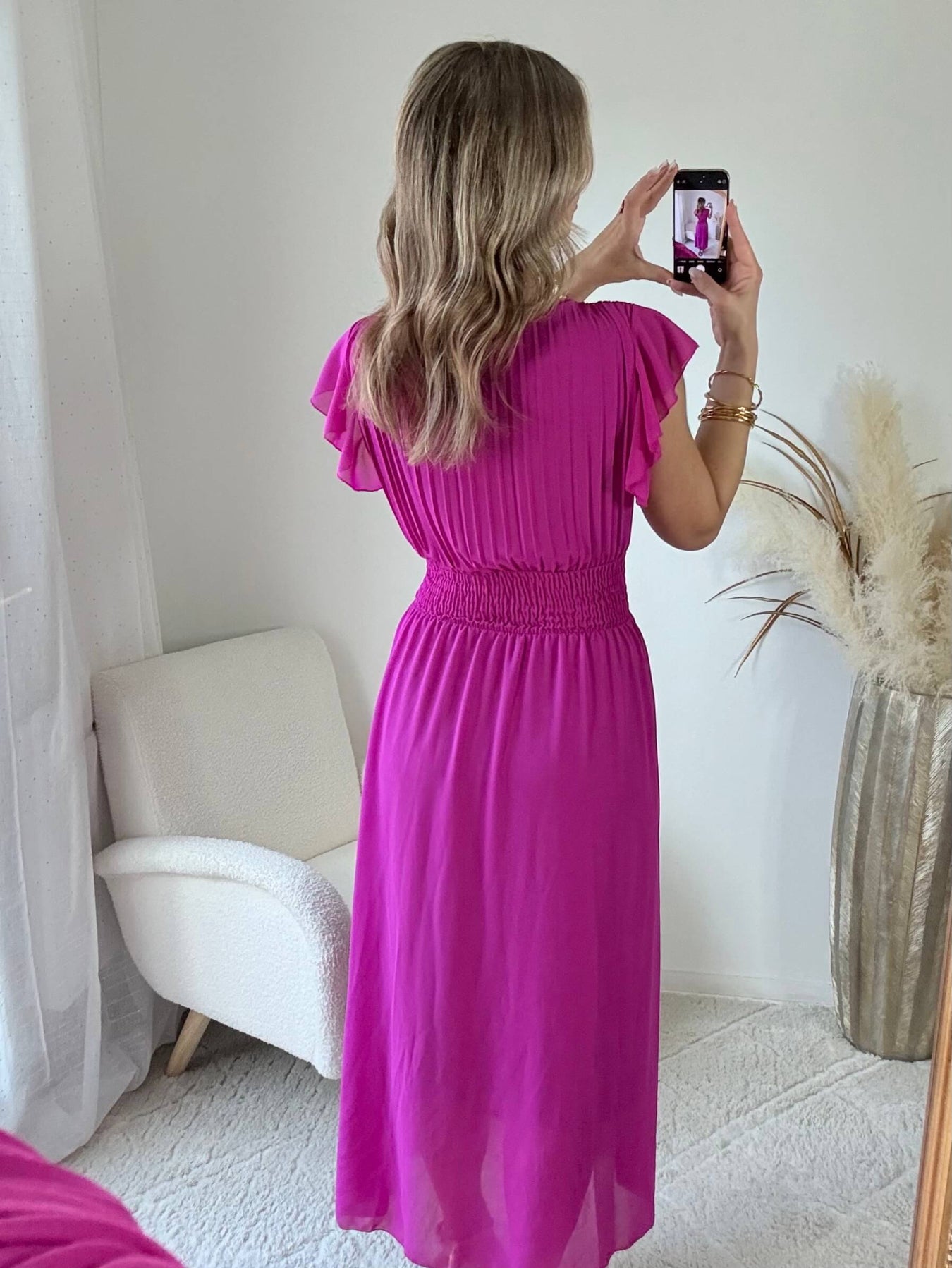Robe longue fuchsia– Zoé - robe de cérémonie femme Easy Dressing