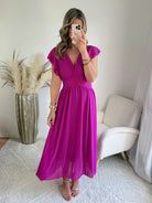 Robe longue fuchsia– Zoé - robe de cérémonie femme Easy Dressing