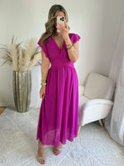 Robe longue fuchsia– Zoé - robe de cérémonie femme Easy Dressing