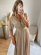 Robe longue irisée beige - Linda