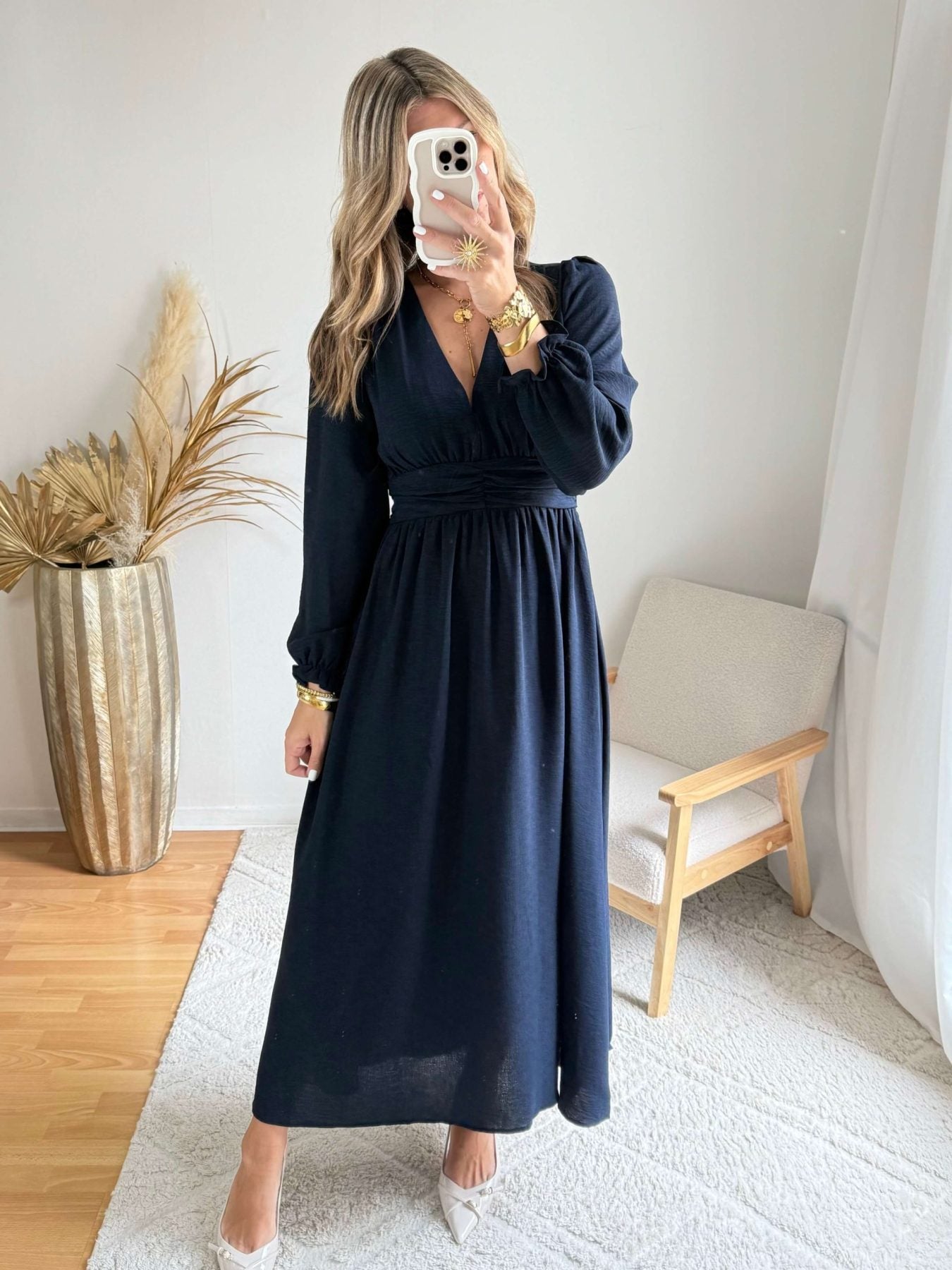 Robe longue marine - Lucie