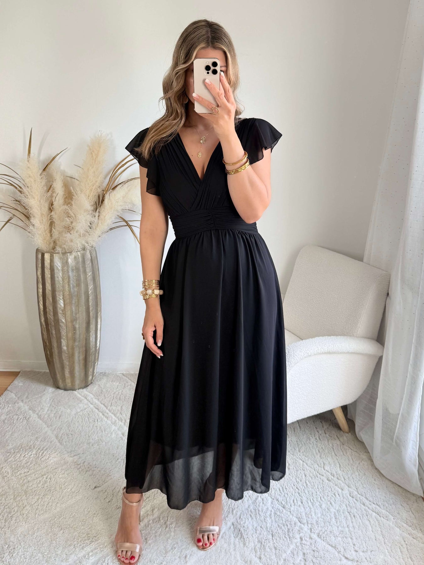 Robe longue noire Zoé - robe de soirée femme Easy Dressing