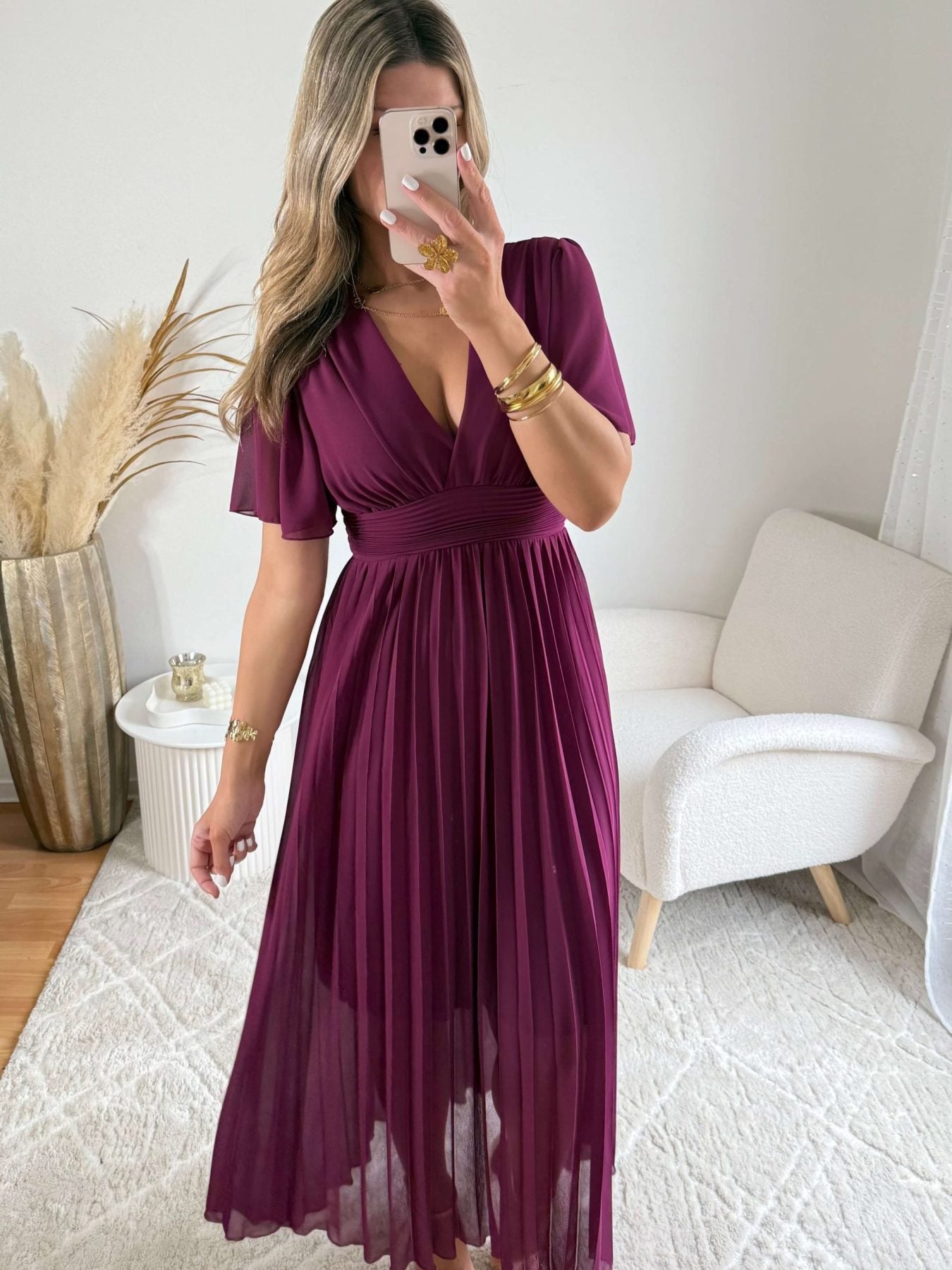 Robe longue prune - Ana