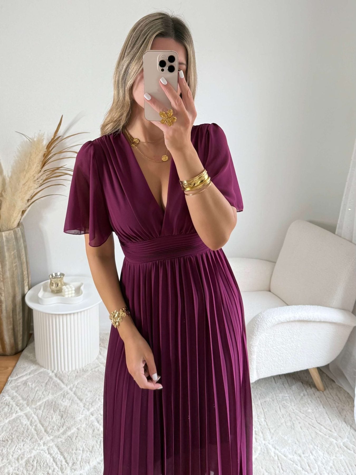 Robe longue prune - Ana
