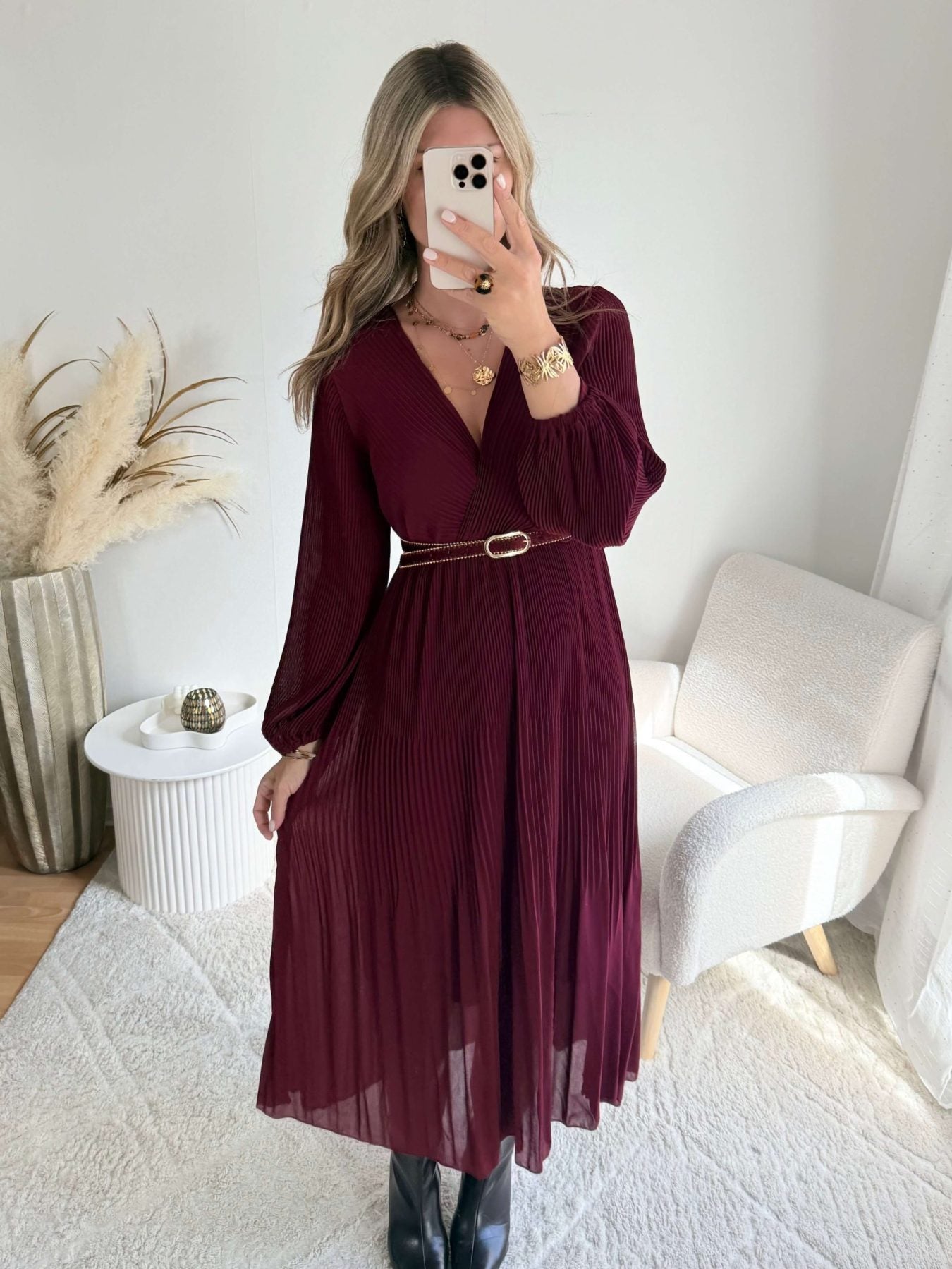 Robe longue bordeaux - Sienna