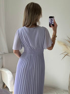 Robe plissée lilas - femme élégante du S au 3XL