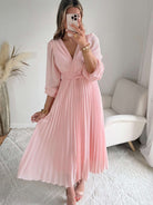 Robe longue rose poudré - Angèle