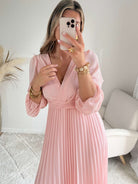 Robe longue rose poudré - Angèle