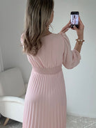 Robe longue rose poudré - Angèle