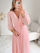 Robe longue rose poudré - Angèle