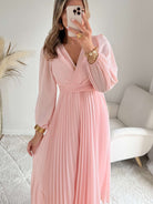 Robe longue rose poudré - Angèle