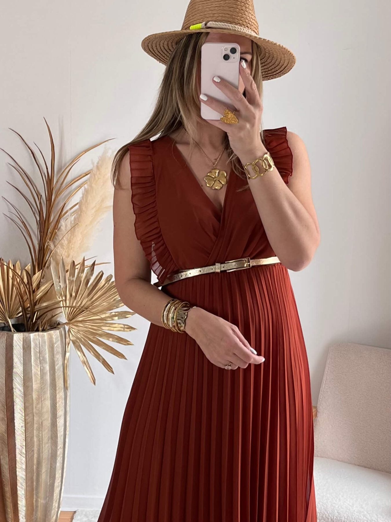 Robe longue terracotta - Sara