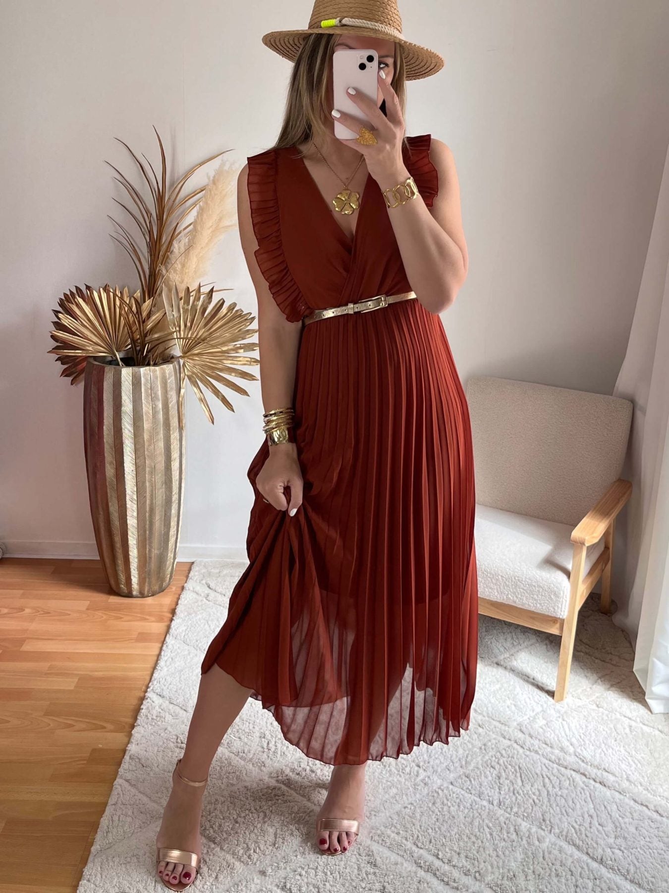 Robe longue terracotta - Sara