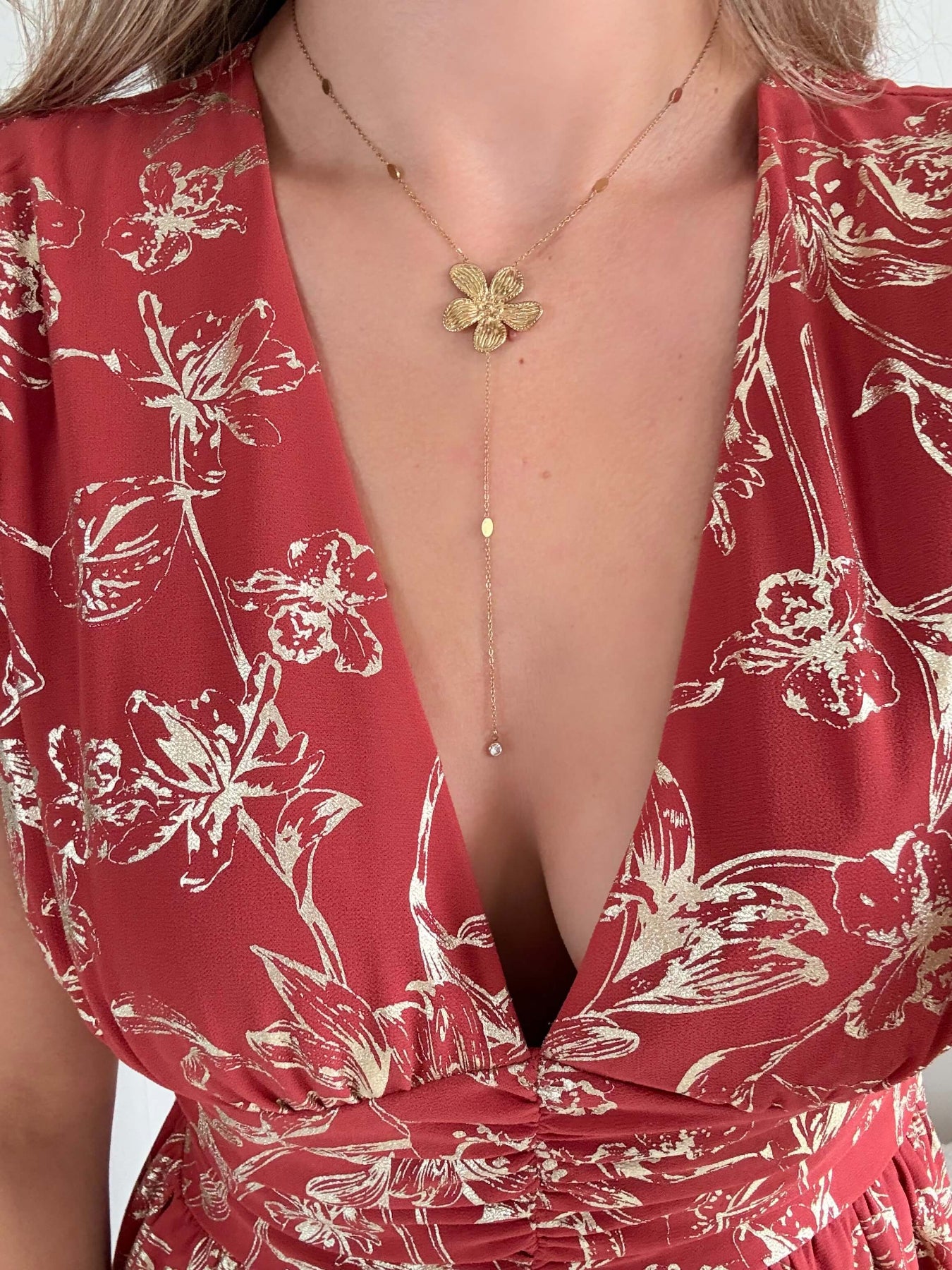 Robe terracotta dorée Alice fluide fendue femme élégante Easy Dressing