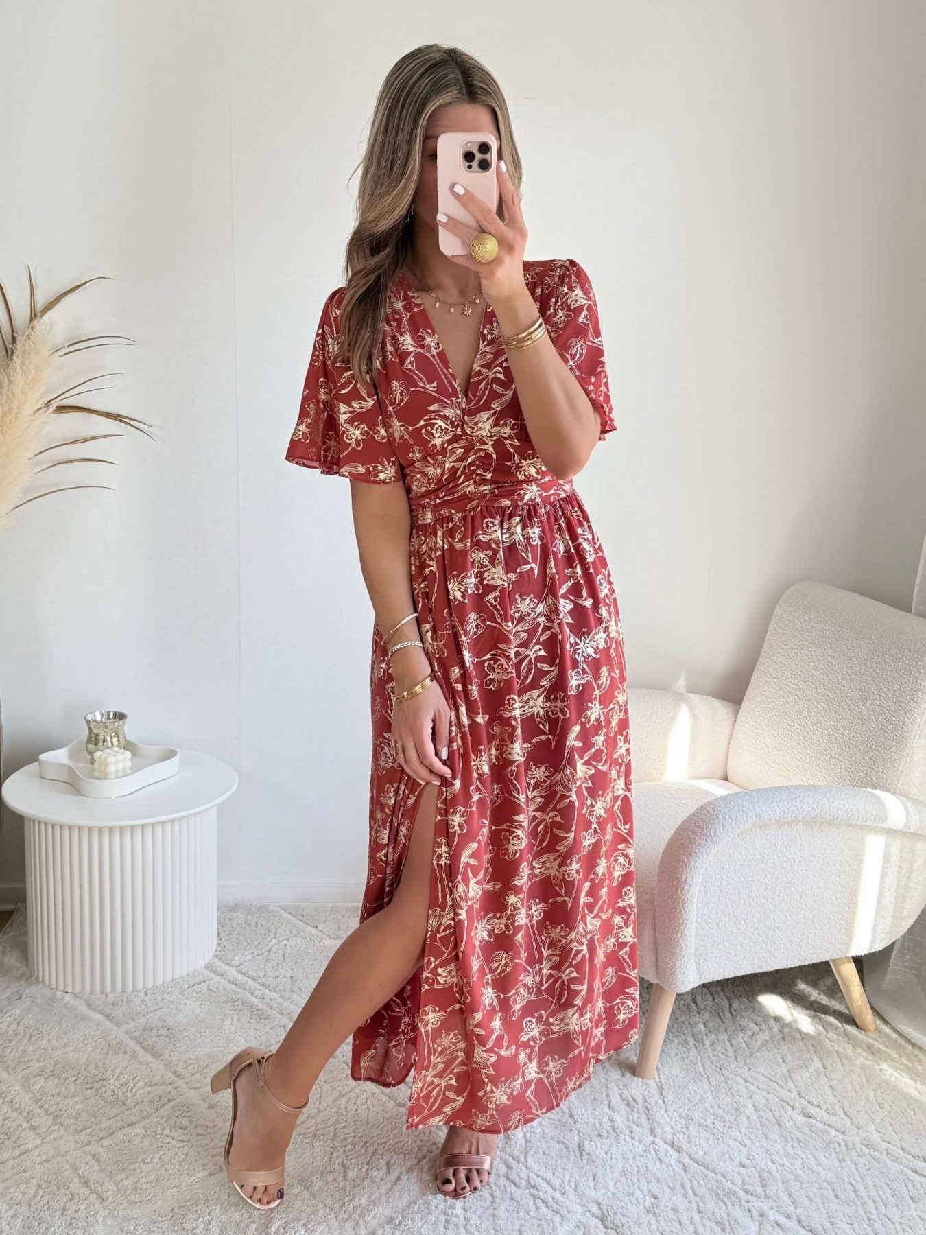 Robe terracotta dorée - Inès