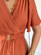 Robe fendue terracotta - Camille