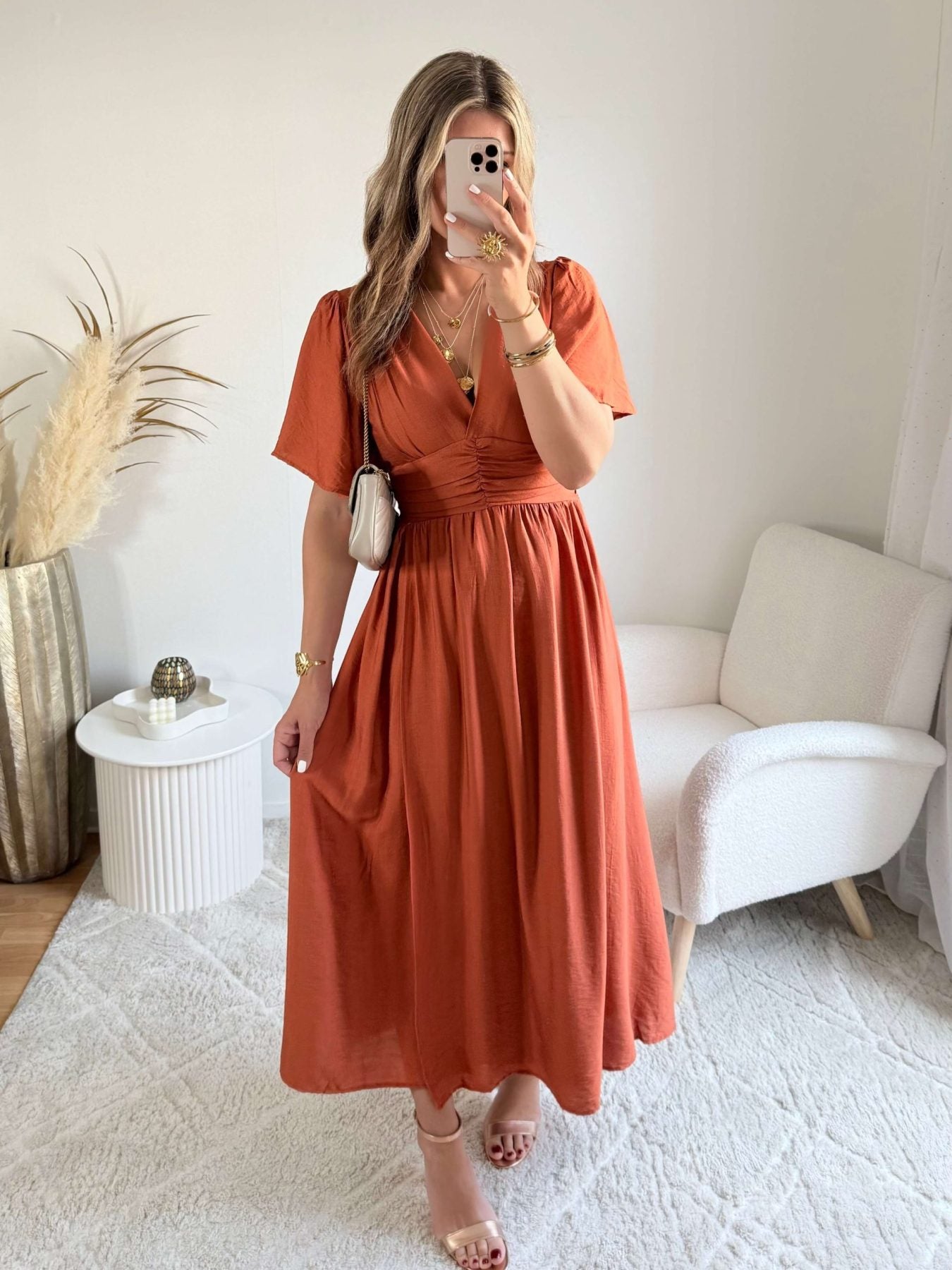 Robe longue terracotta - Tania