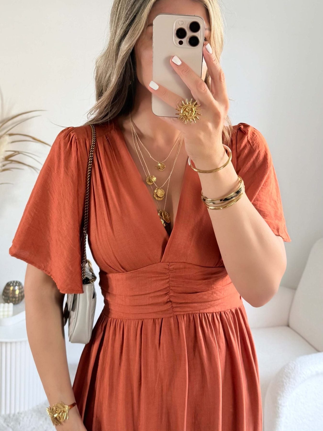 Robe longue terracotta - Tania