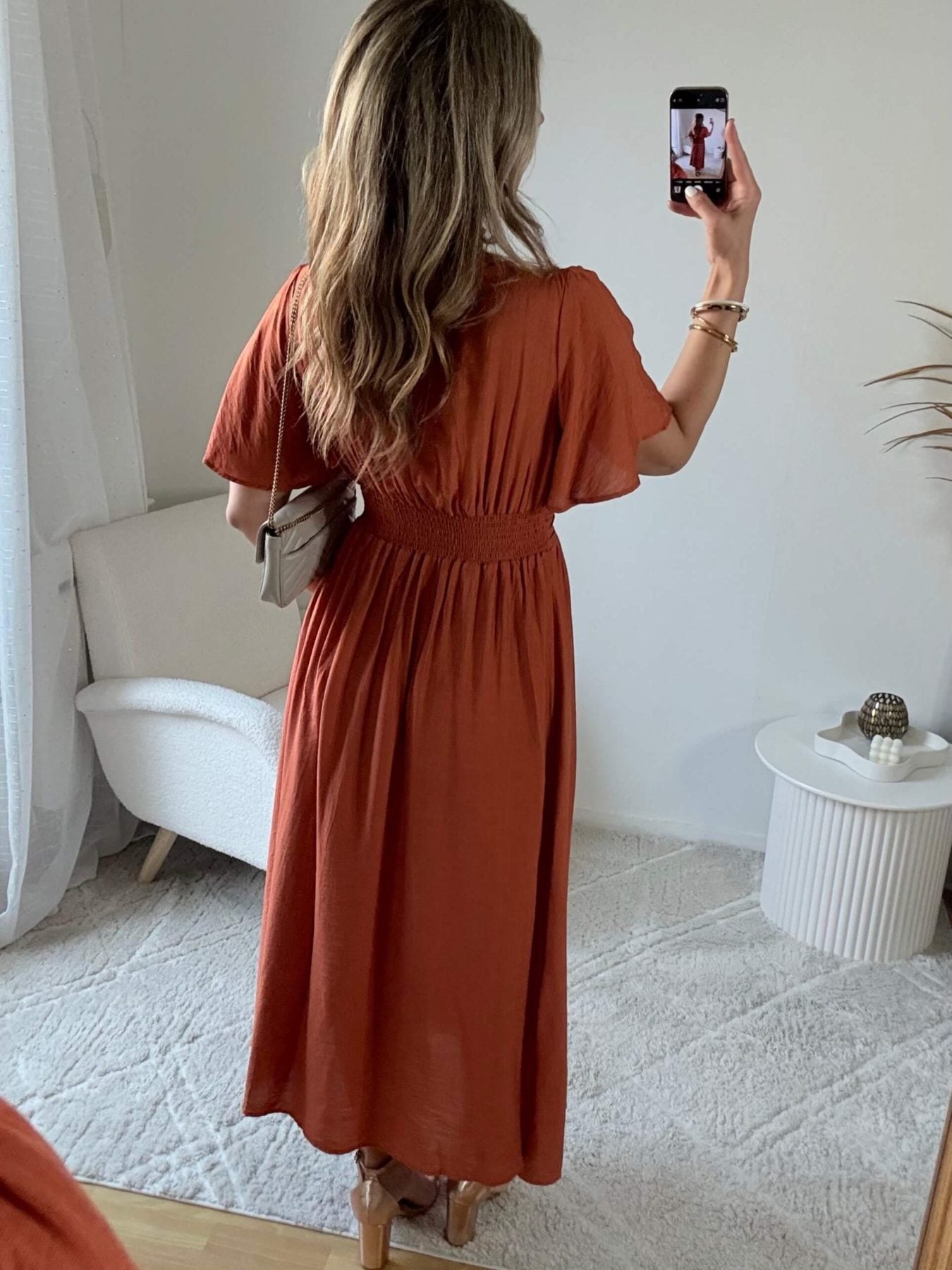 Robe longue terracotta - Tania