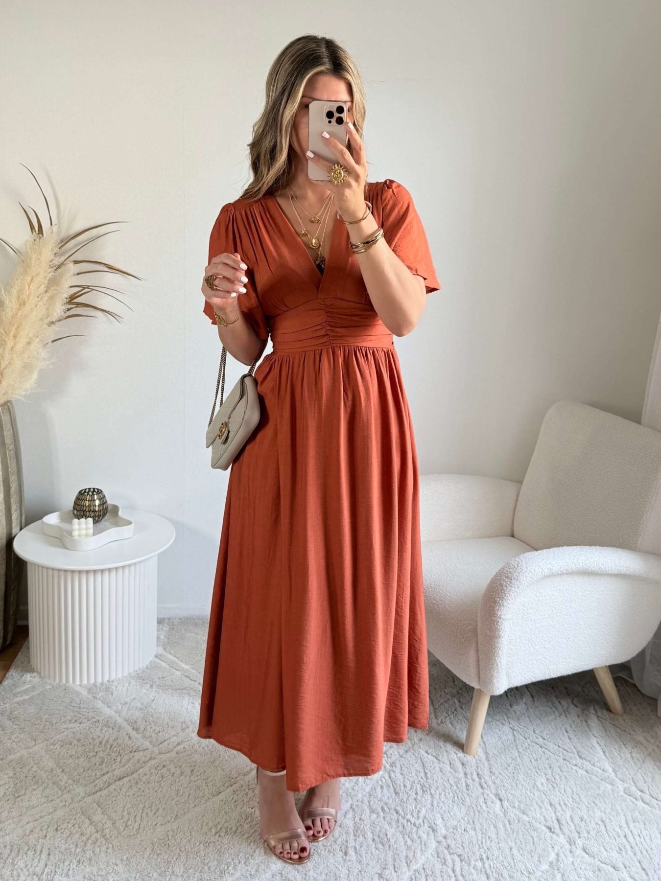 Robe longue terracotta - Tania