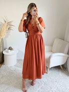 Robe longue terracotta - Tania