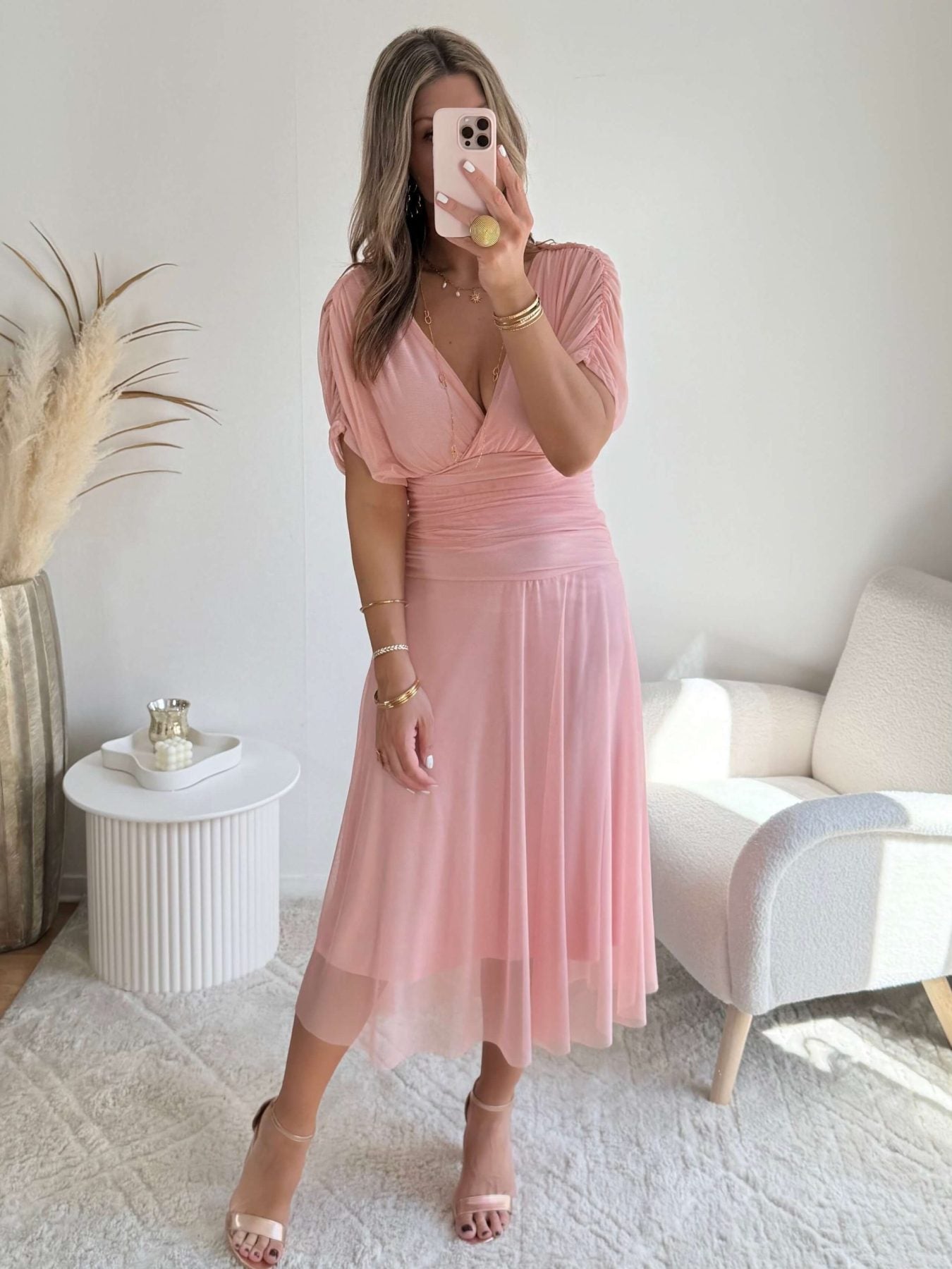 Robe en tulle rose - Léna 