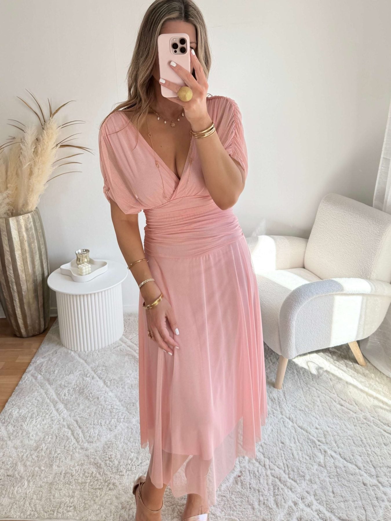 Robe en tulle rose - Léna 