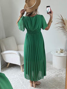 Robe plissée verte - Ana